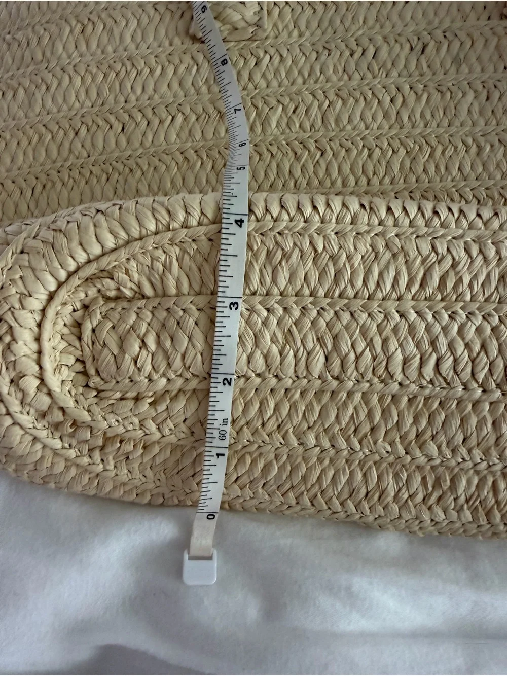 ALTRU Woven Straw Beach Tote Bag Tassel Shoulder Bag Natural Blue